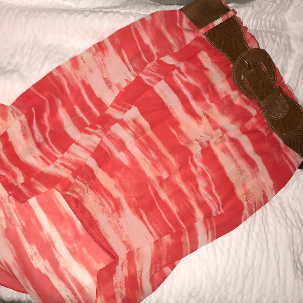 Pinkish red loose skirt